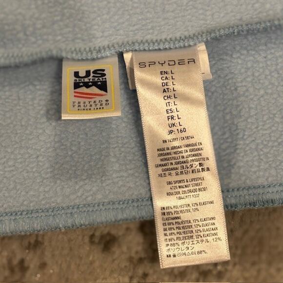 SPYDER - Girls Large Encore Full Zip Lt. Blue (Frost) Fleece Lined Jacket - Picture 10 of 16